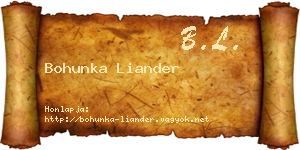 Bohunka Liander névjegykártya